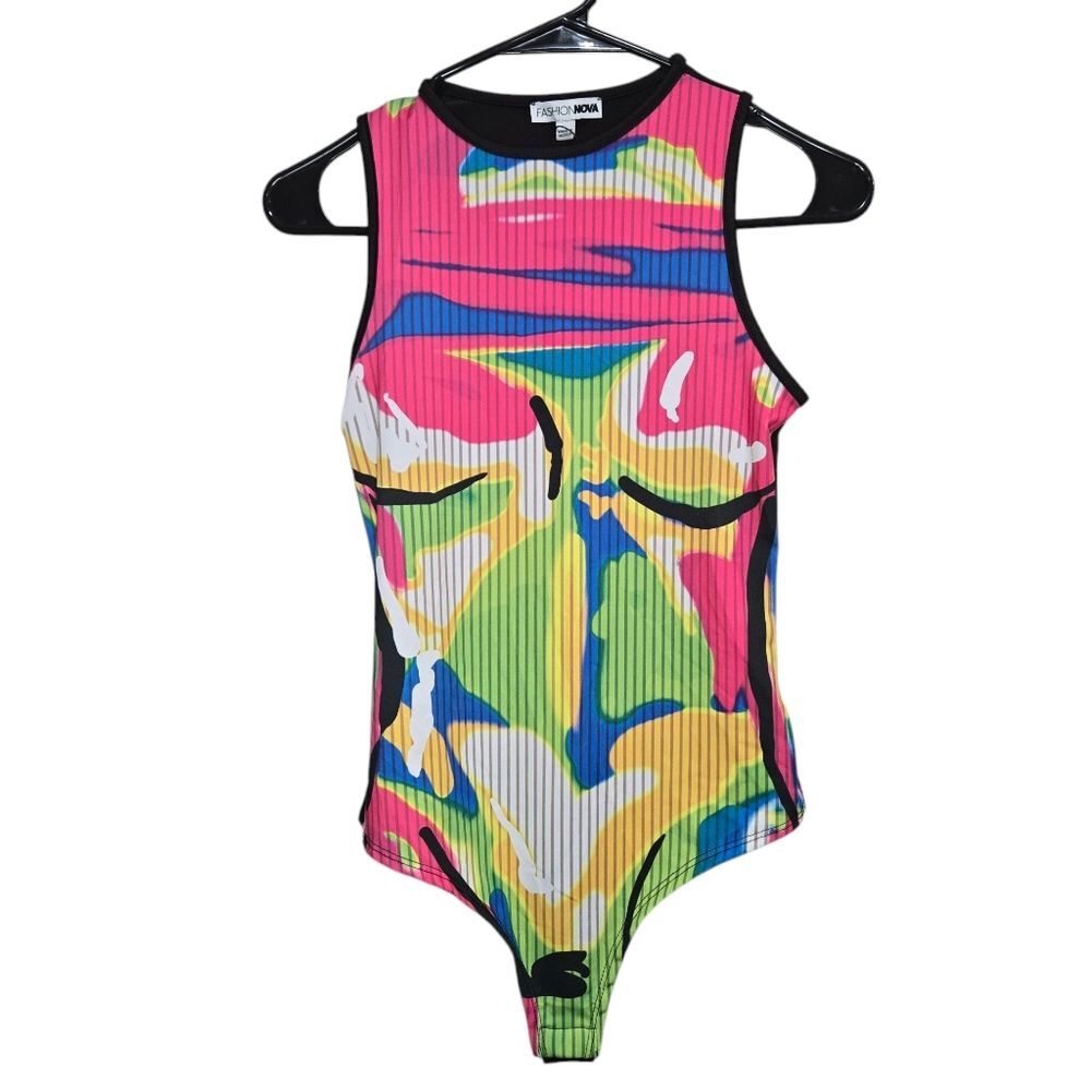 Fashion Nova Shes Out Of Control Multicolor Bodysuit